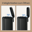 Pedaalemmer - 12 Liter - Soft-Close Deksel - Staal - Zwart