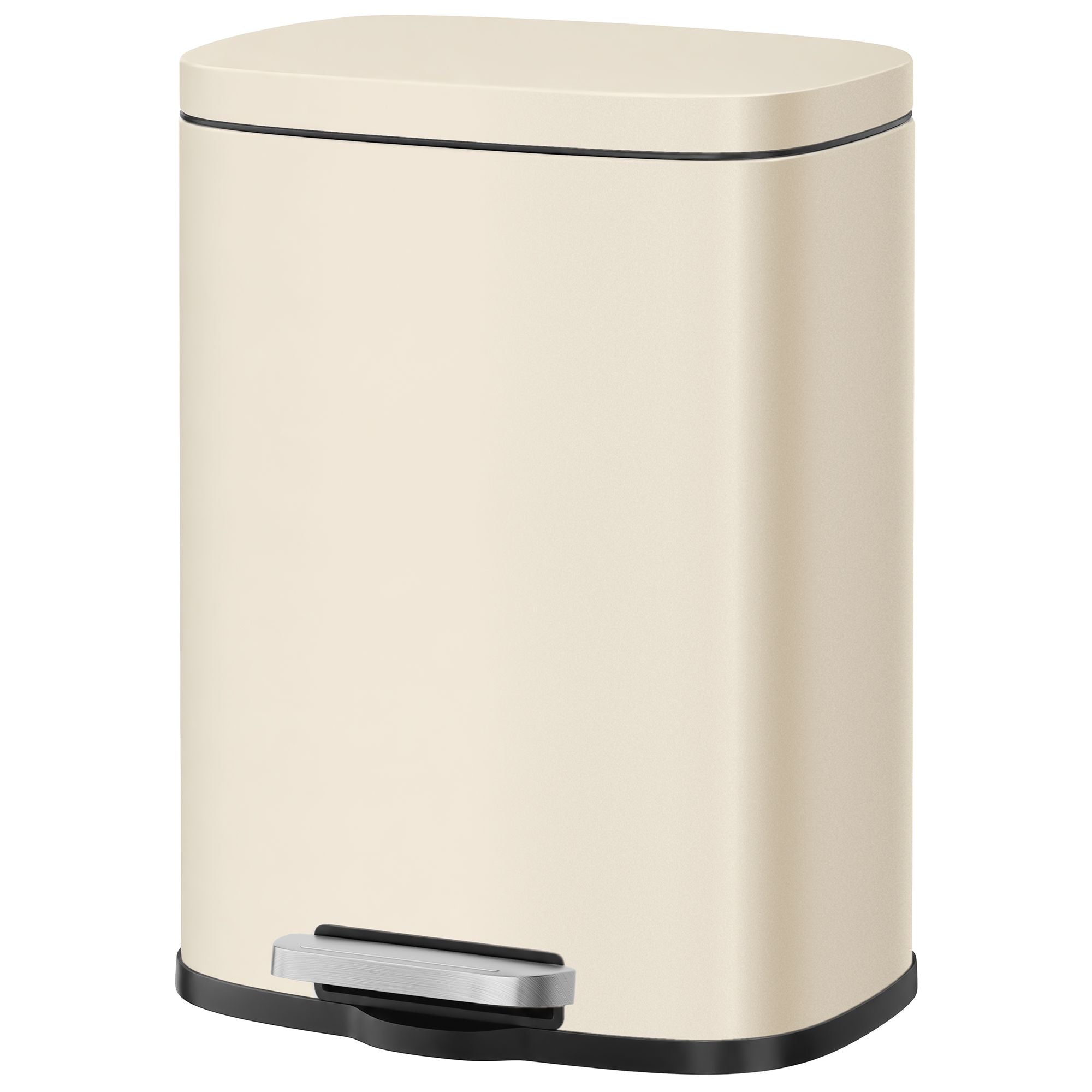 Pedaalemmer - 12 Liter - Soft-Close Deksel - Staal - Beige