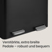 Pedaalemmer - 2 x 30 Liter - Soft-Close Deksel - Staal - Zwart