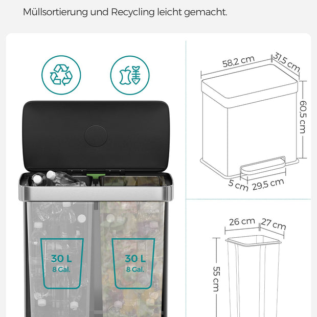 Küche Prullen Bin - mit weicher Schließdeckel