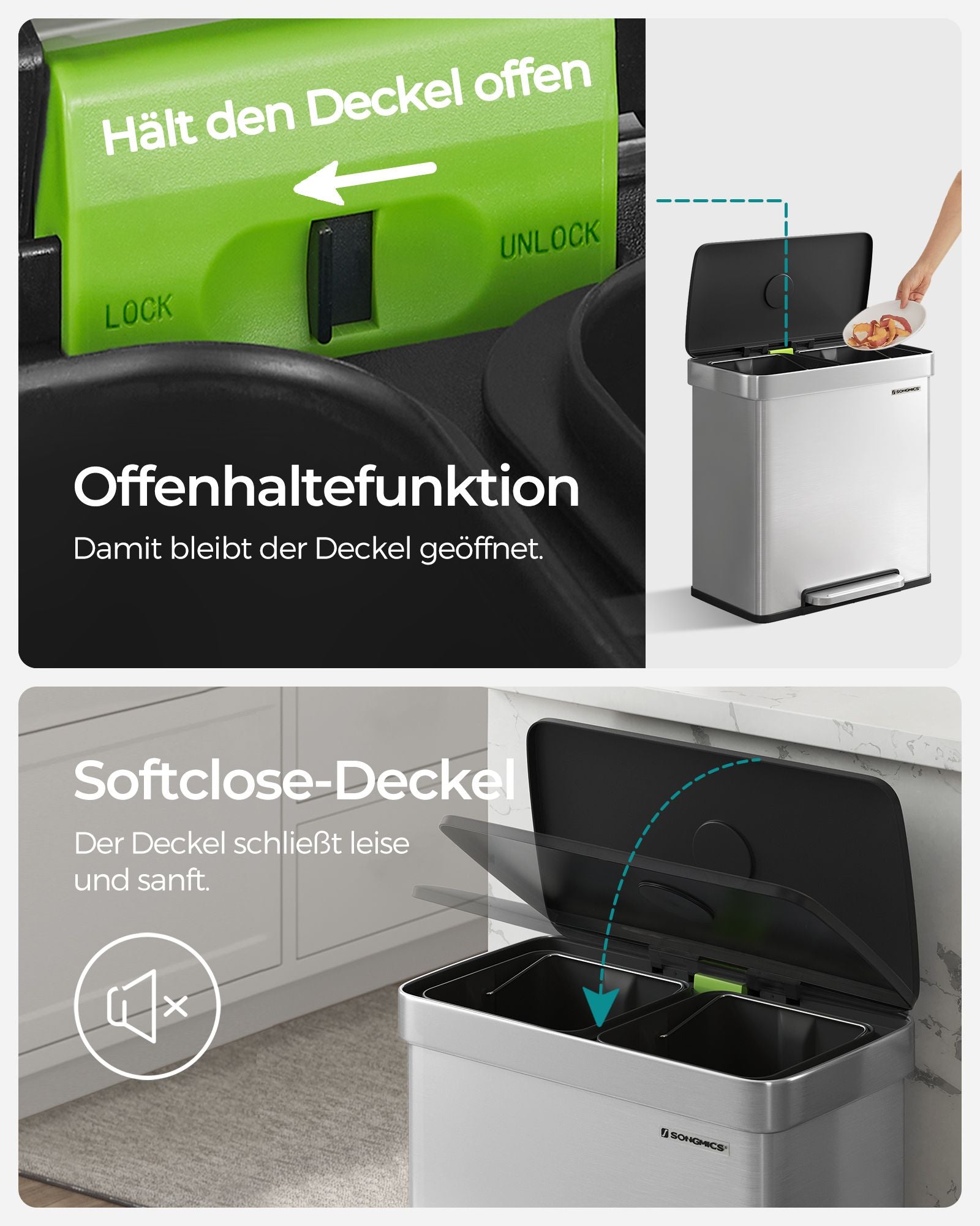 Küche Prullen Bin - mit weicher Schließdeckel