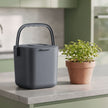 Gft-emmer - Geurdicht met Deksel en Handgreep - Grijs - 21 x 20 x 19,5 cm