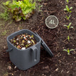 Gft-emmer - Geurdicht met Deksel en Handgreep - Grijs - 21 x 20 x 19,5 cm