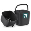 Gft-emmer - Geurdicht met Deksel en Handgreep - Zwart - 23,9 x 22 x 19,5 cm