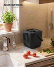 Gft-emmer - Geurdicht met Deksel en Handgreep - Zwart - 23,9 x 22 x 19,5 cm