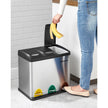 Abfallabteilung Bin-Pedal Bin-24 Liter-3-in-1-Silver