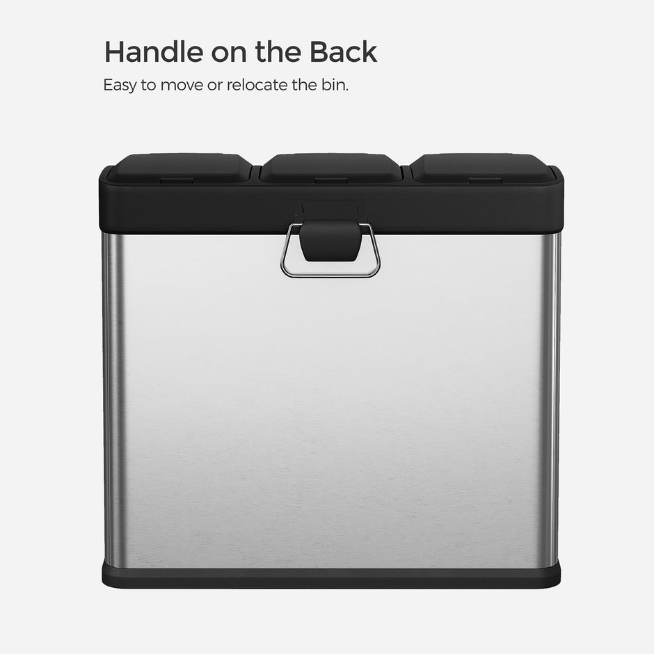 Abfallabteilung Bin-Pedal Bin-24 Liter-3-in-1-Silver