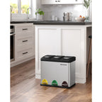 Abfallabteilung Bin-Pedal Bin-24 Liter-3-in-1-Silver