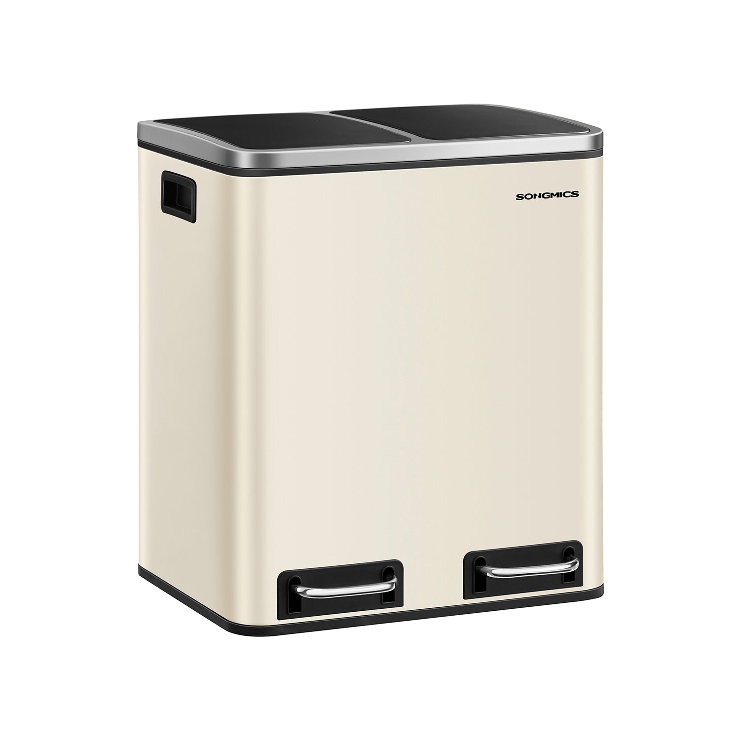 Abfalltrennsystem-3-Kompartimente-3 x 18 l-lid-shand Beige-ink schwarz