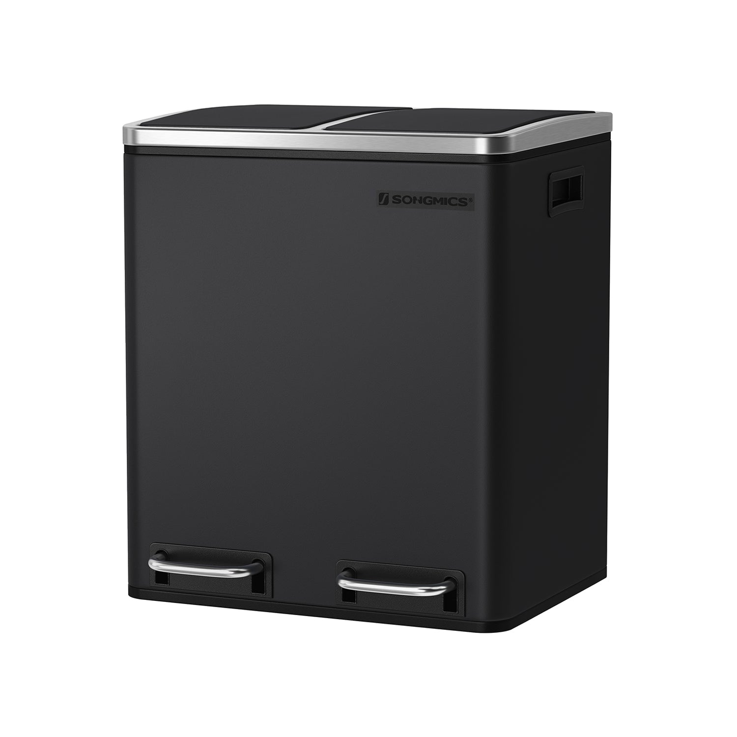 Abfallbehälter - Müllbehälter mit Abfalltrennung - 2 x 15 l - Softclose - Schwarz