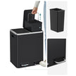 Abfallbehälter - Müllbehälter mit Abfalltrennung - 2 x 15 l - Softclose - Schwarz
