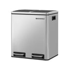 Abfallbehälter - Müllbehälter mit Abfalltrennung - 2 x 15 l - Softclose - Schwarz