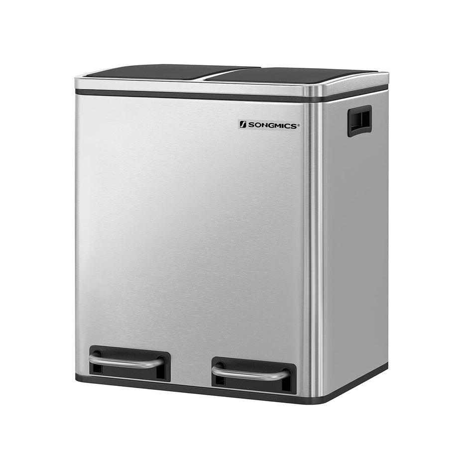 Abfallbehälter - Müllbehälter mit Abfalltrennung - 2 x 15 l - Softclose - Schwarz