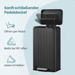 Pedaalemmer - Met Softclose-deksel en Uitneembare Binnenemmer - Zwart - 33,6 x 29,8 x 59,5 cm