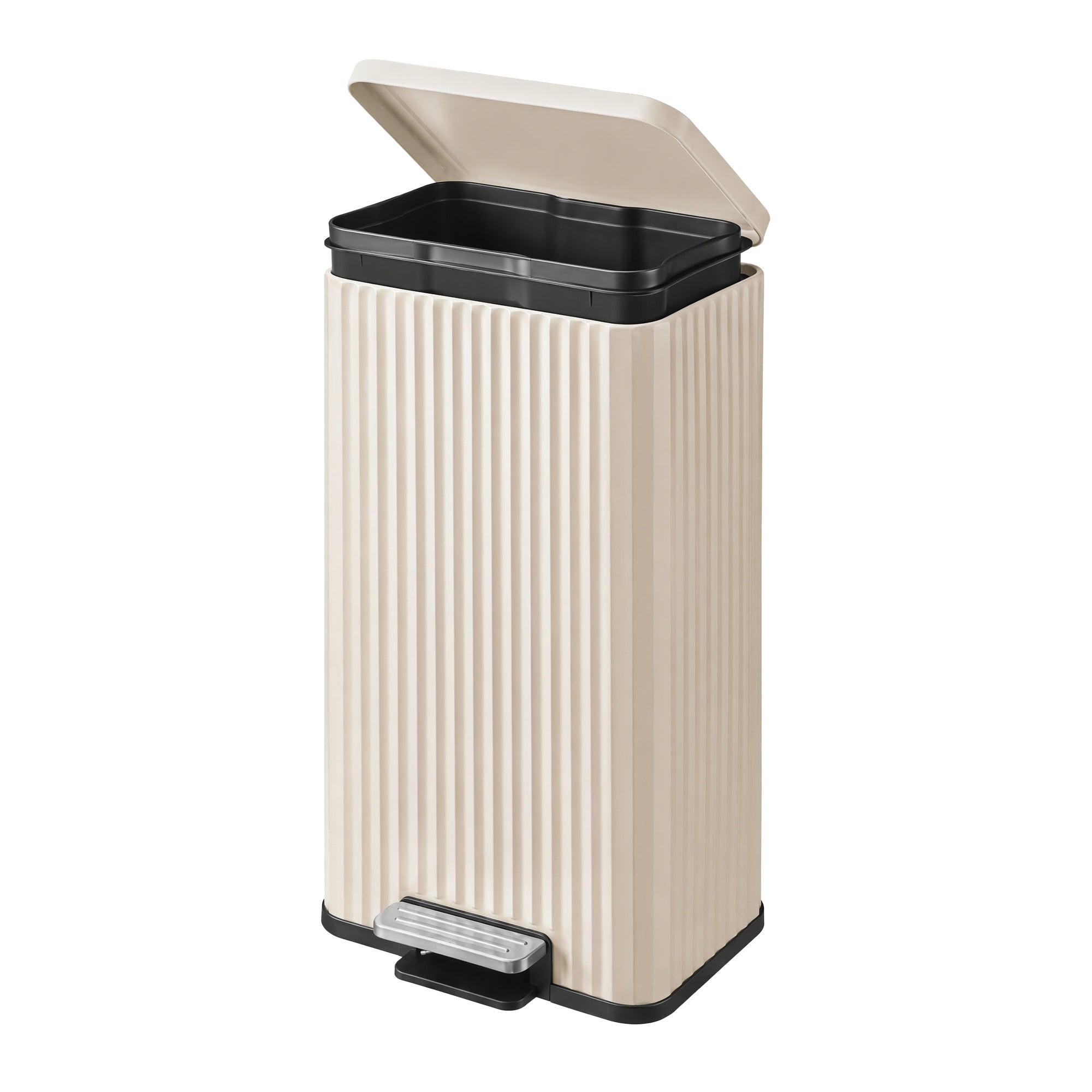 Pedaalemmer - Met Softclose-deksel en Uitneembare Binnenemmer - Beige - 33,6 x 29,8 x 59,5 cm