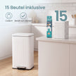 Pedaalemmer - Met Softclose-deksel en Uitneembare Binnenemmer - Wit - 33,6 x 29,8 x 59,5 cm