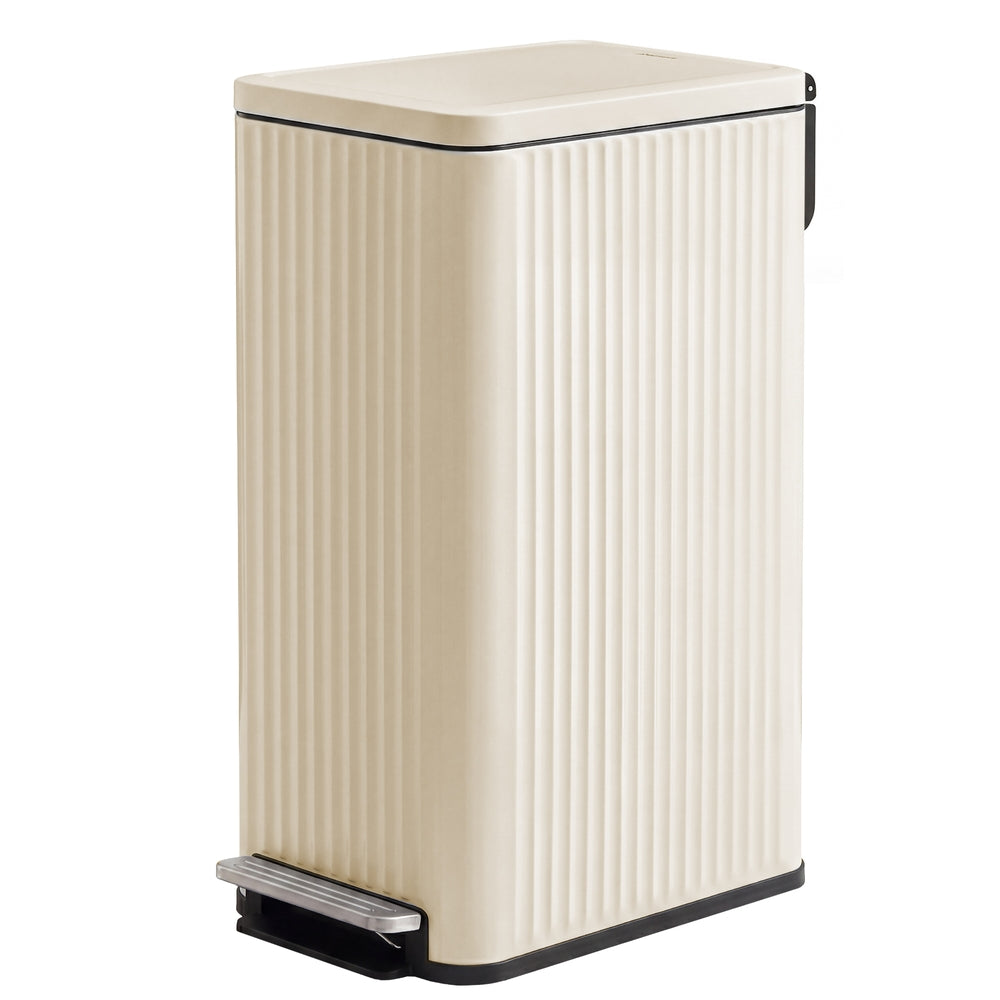 Pedaalemmer - 50 Liter - Soft-Close Deksel - Staal - Crème