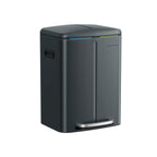 Abfallbehälter - 2 Fächer - 2 x 20 l - Metall mit Pedal - 40 l - Weiß