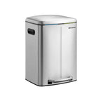 Abfallbehälter - 2 Fächer - 2 x 20 l - Metall mit Pedal - 40 l - Weiß