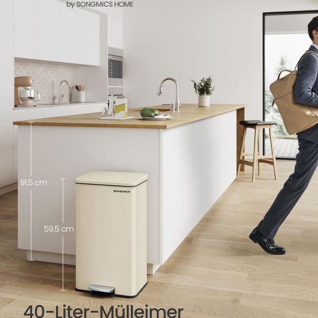 Küche Prullen Box mit Deckel 40 Liter Sand Beige