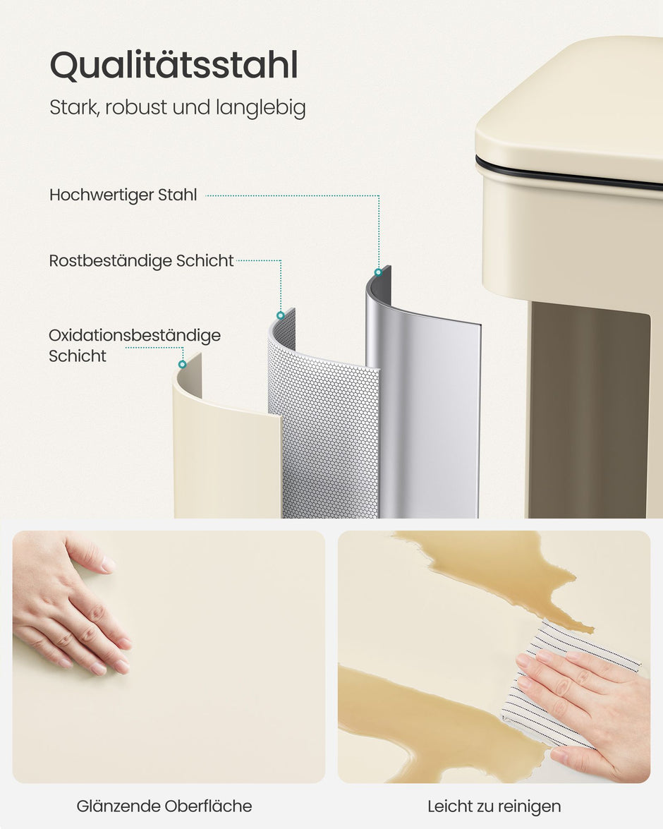 Küche Prullen Box mit Deckel 40 Liter Sand Beige