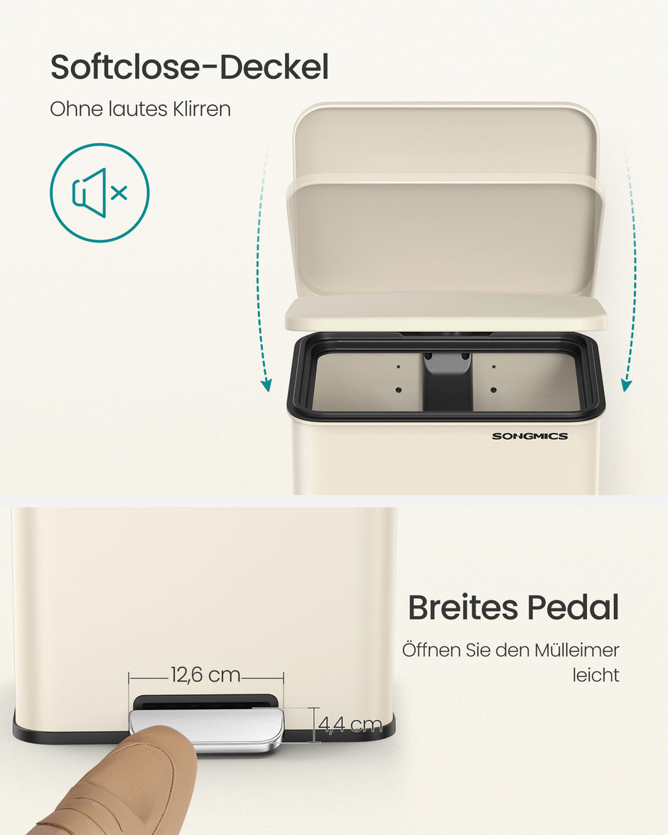 Küche Prullen Box mit Deckel 40 Liter Sand Beige