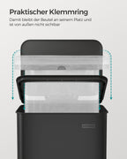 Küche Prullen Bin - 40 Liter - Pedal Grenbak - Schwarz