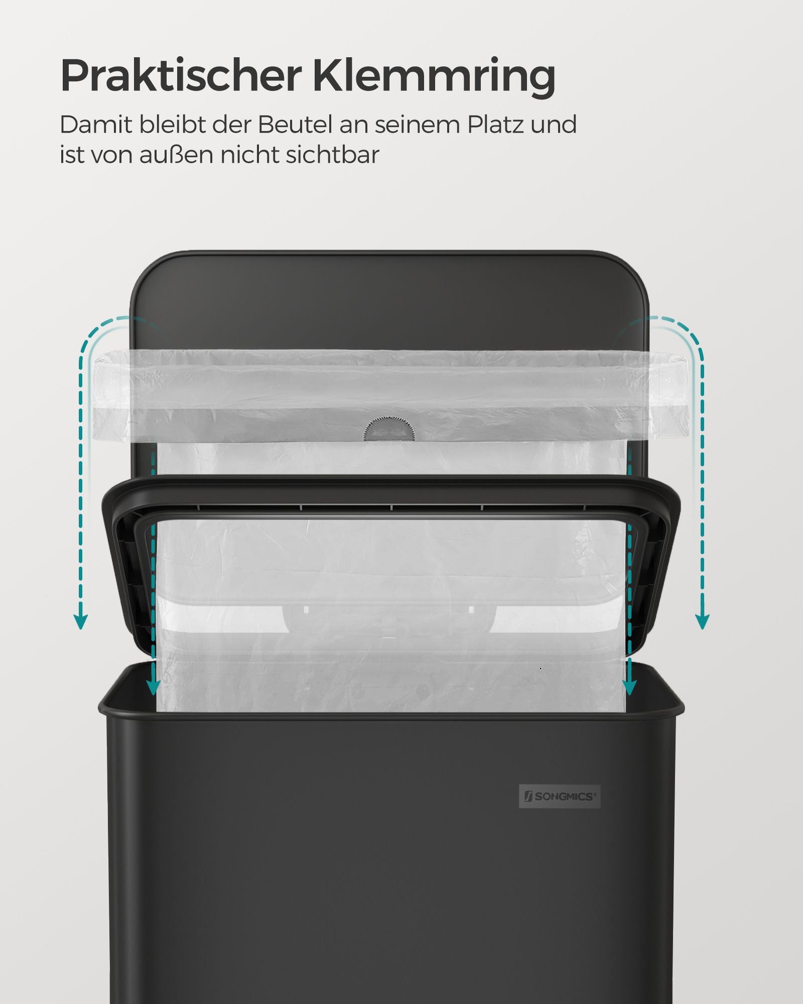 Küche Prullen Bin - 40 Liter - Pedal Grenbak - Schwarz