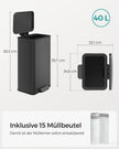 Küche Prullen Bin - 40 Liter - Pedal Grenbak - Schwarz