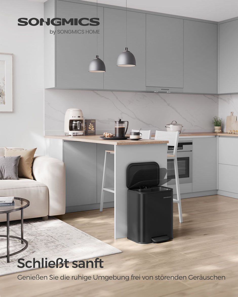 Müllbehälter 20 Liter mit Tintenschwarzdeckel