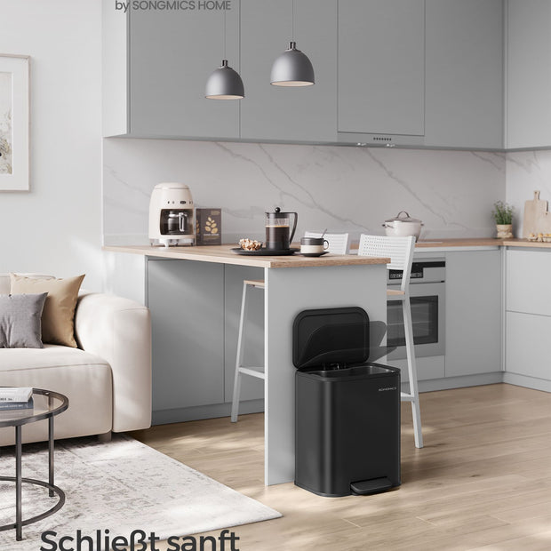 Müllbehälter 20 Liter mit Tintenschwarzdeckel