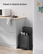 Müllbehälter 20 Liter mit Tintenschwarzdeckel