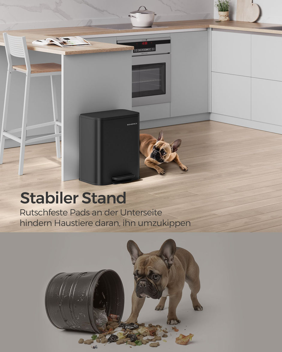 Müllbehälter 20 Liter mit Tintenschwarzdeckel