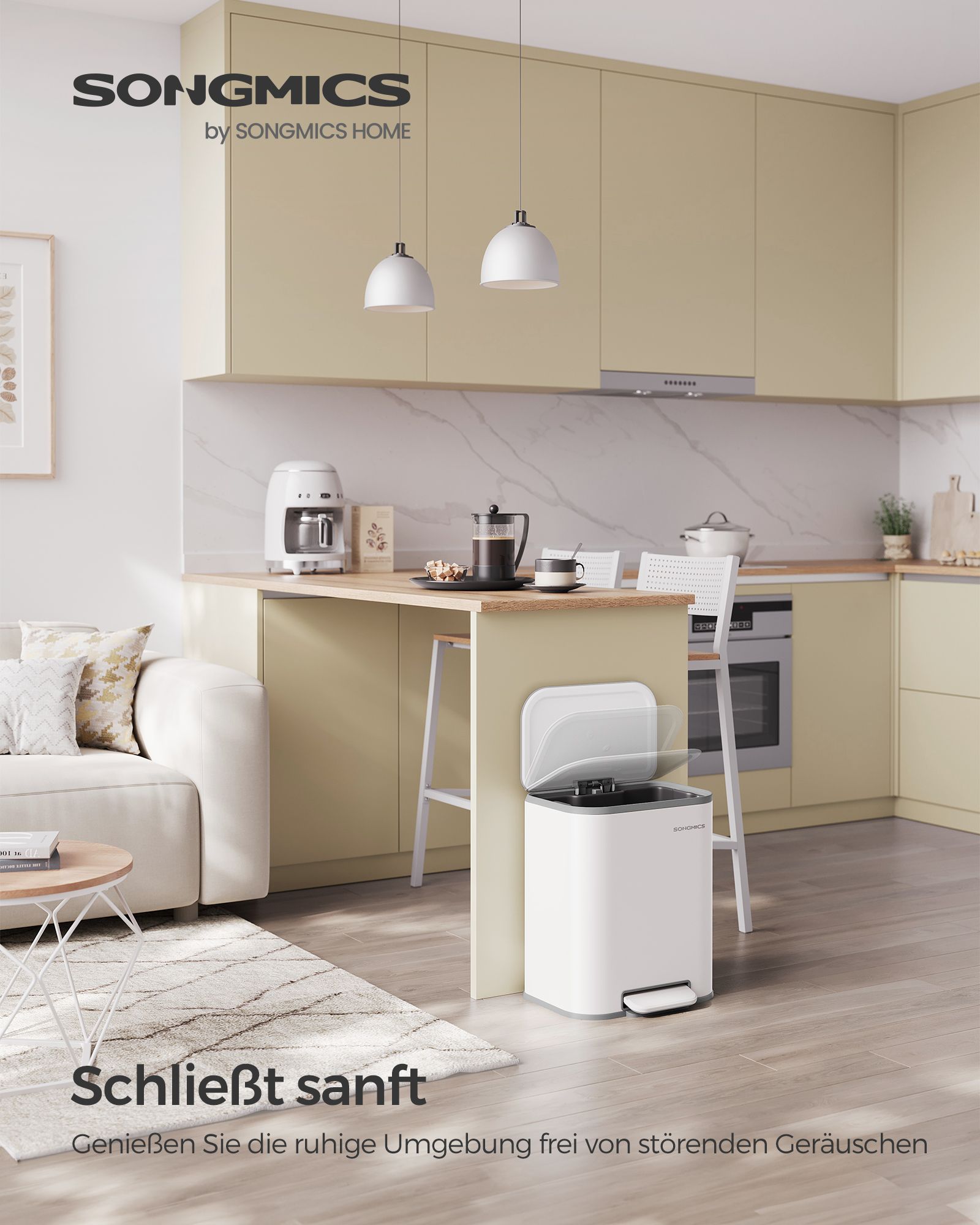 Müllbehälter - 20 Liter - mit Wolkwit Deckel
