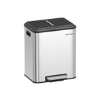 Abfalltrennsystem 2 Kompartimente für Recycling und Restabfälle, Wolkwit