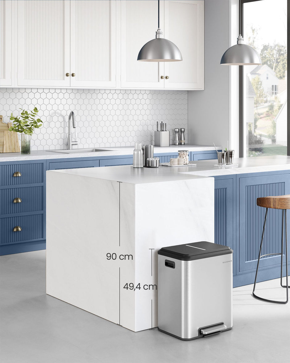 Küche Prullen -Bin Metallic Silber