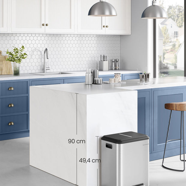 Küche Prullen -Bin Metallic Silber