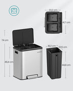Küche Prullen -Bin Metallic Silber