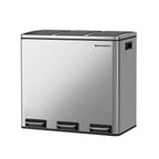 Müllbehälter - Abfalltrennung - 3 innere Eimer - 54 Liter - Silber