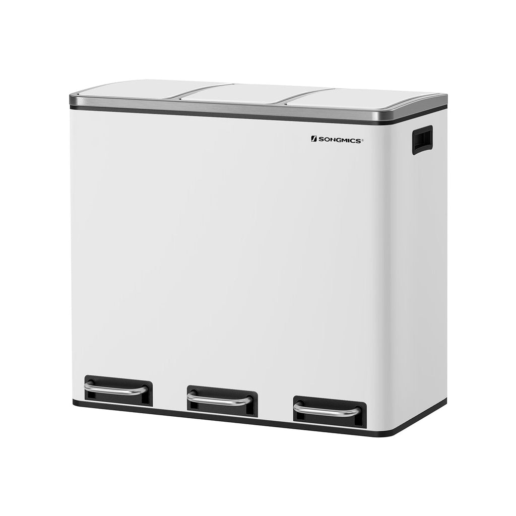 Abfalltrennsystem - 3 Kompartimente - 3 × 18 l - mit einem Sand -Beige -Deckel