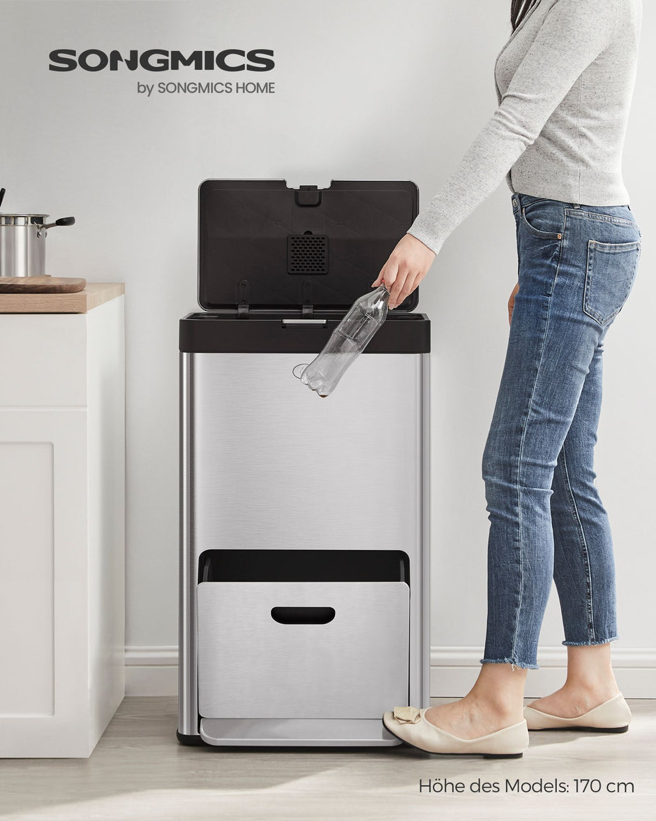 Küche Prullen -Behälter mit Pedal- und 3 Fächern