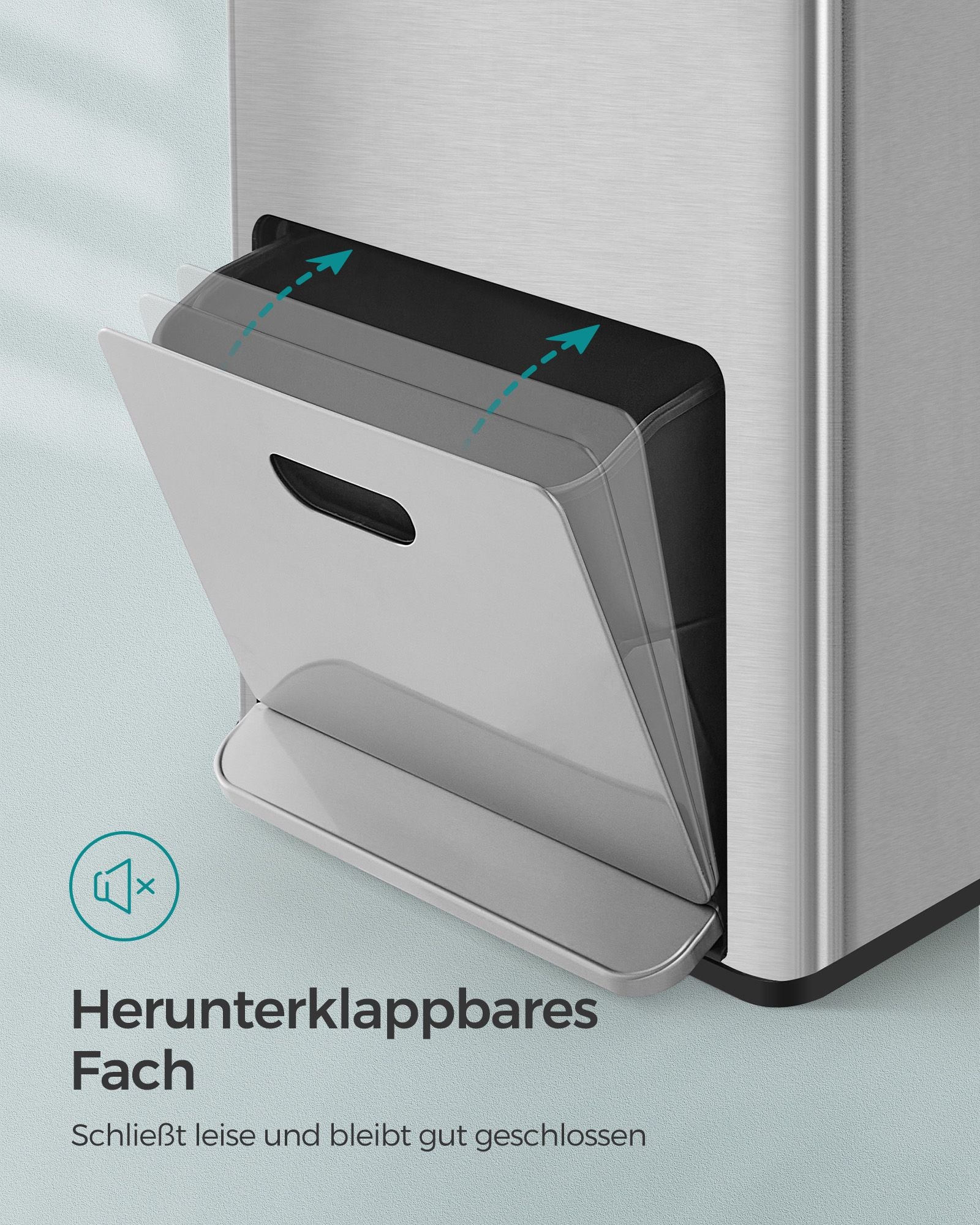Küche Prullen -Behälter mit Pedal- und 3 Fächern