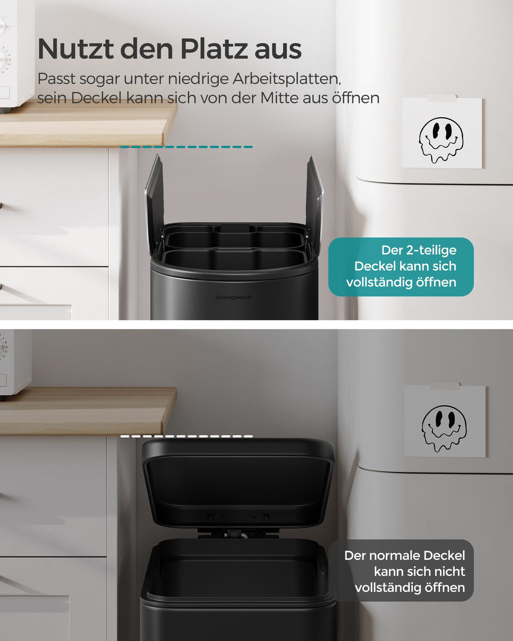 Abfalltrennsystem - 2 Fächer - 30 l und 20 l