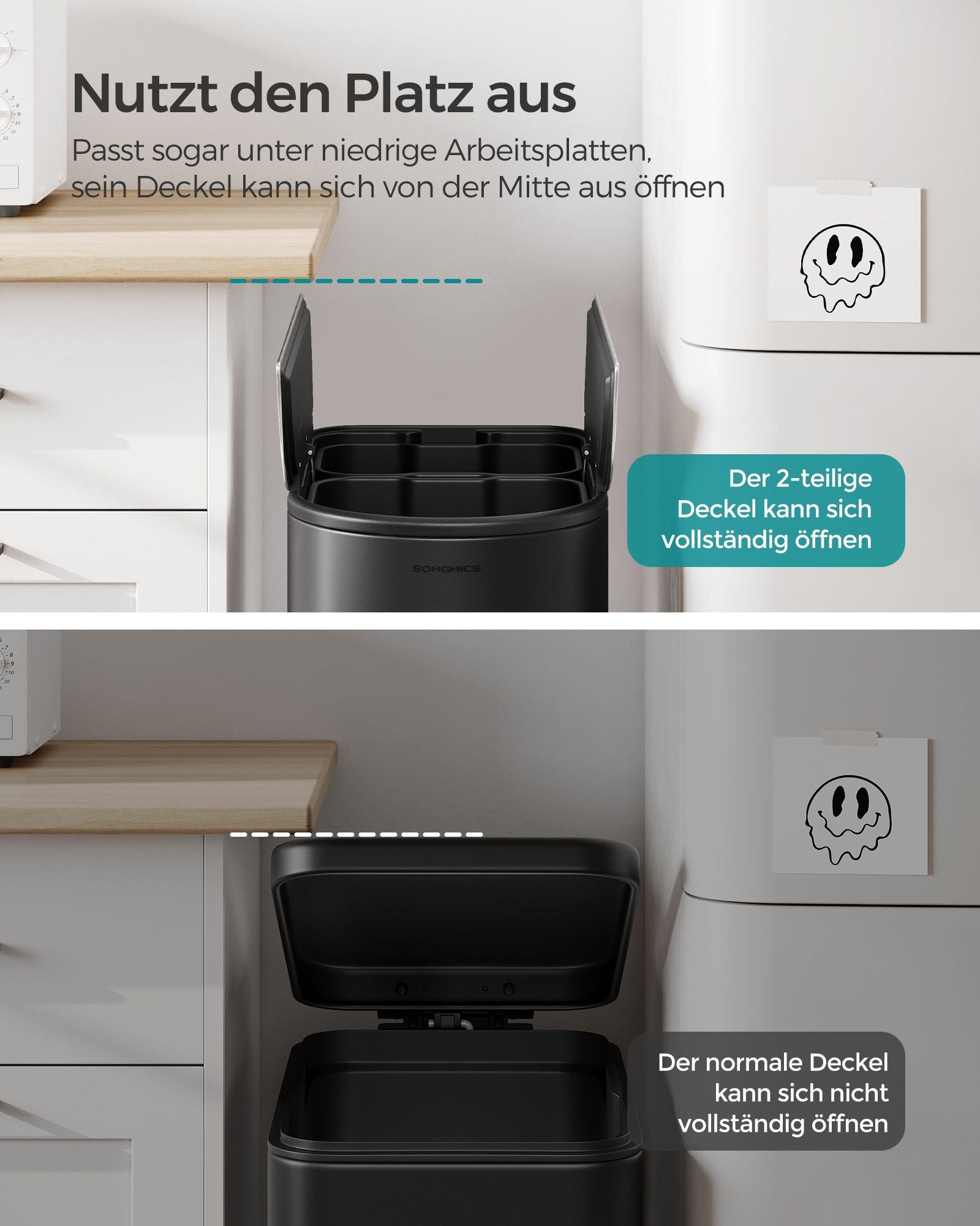 Abfalltrennsystem - 2 Fächer - 30 l und 20 l