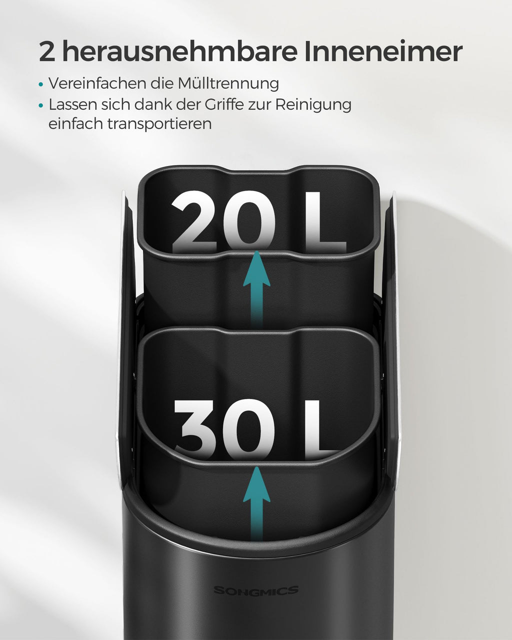 Abfalltrennsystem - 2 Fächer - 30 l und 20 l