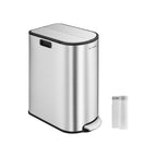 Abfalltrennsystem - mit 2 Kompartimenten - metallisches Silber