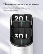 Abfalltrennsystem-2 Kompartimente-Wolkwit-Metall-Silber