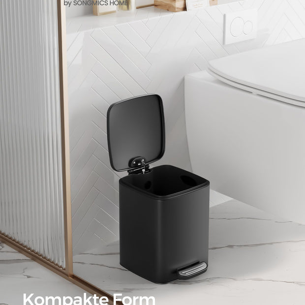 Kosmetikbox - mit Pedal - Schwarzer Stahl