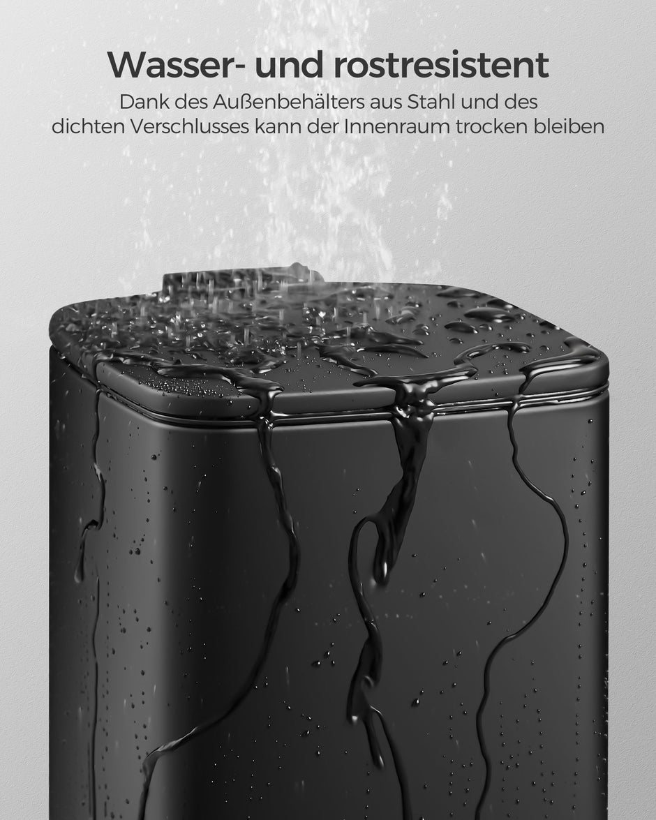 Kosmetikbox - mit Pedal - Schwarzer Stahl