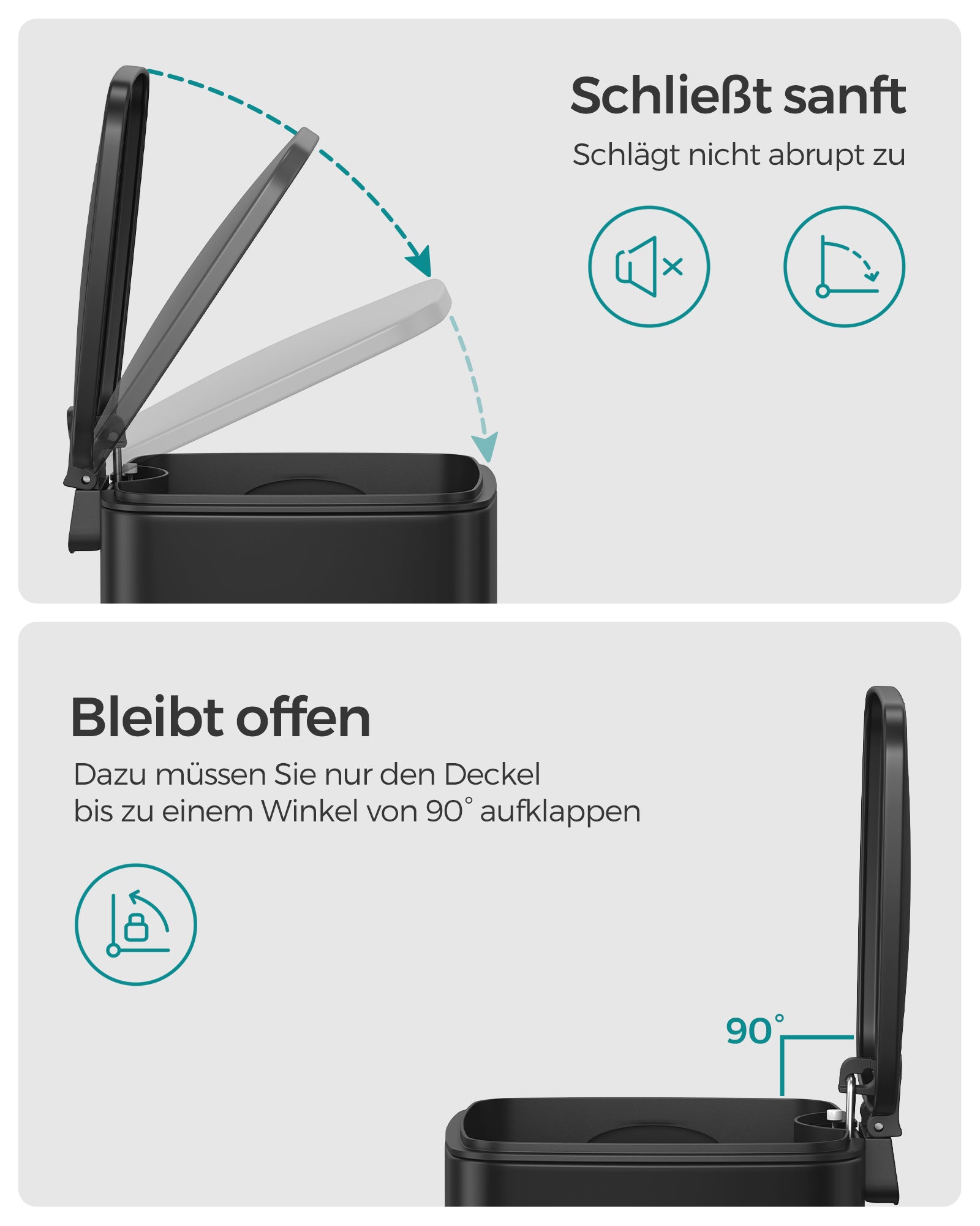 Kosmetikbox - mit Pedal - Schwarzer Stahl
